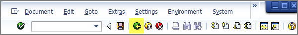 bouton précédent dans l'interface sap