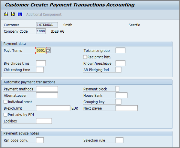 onglet transactions de paiement