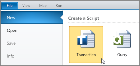 Neue Datei in Transaction anklicken