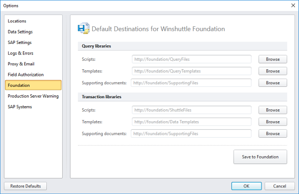Dateispeicherorte auf der Foundation Website