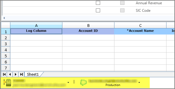 logon info at bottom of screen