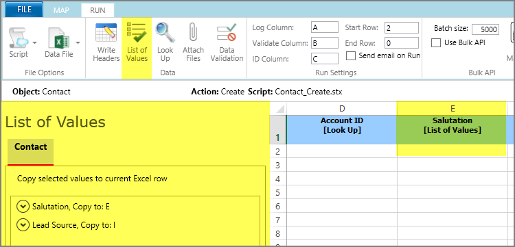 list of values command and picklist
