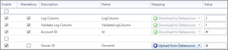 Salesforce map columns