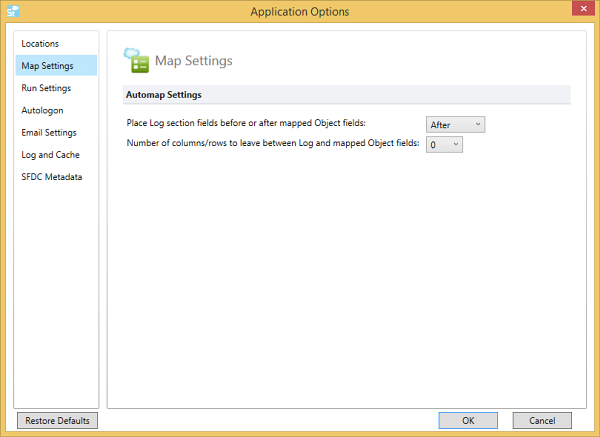 map settings tab