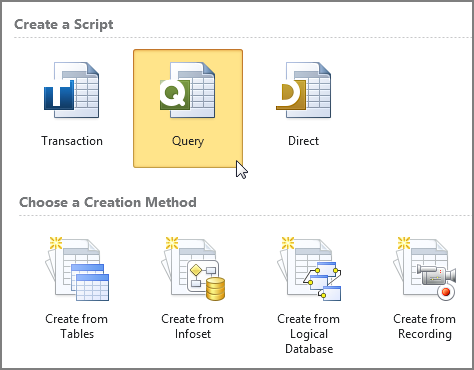 file new query