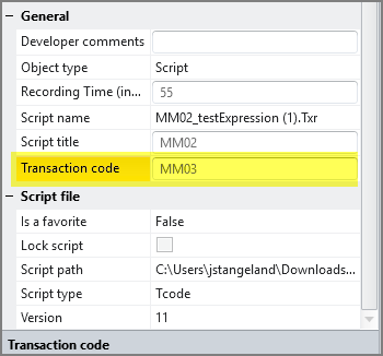 Escribir el código de transacción en el cuadro de código de transacción
