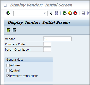 display vendor initial screen