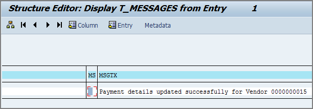 structure editor display t_messages from entry