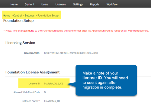 Locate your Foundation License ID Locating your Foundation License ID screenshot