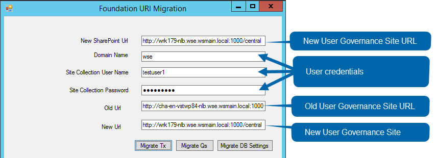 User Governance Migration Tool screenshot