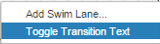 Toggle Transition Text menu