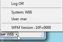 SAP system info popup