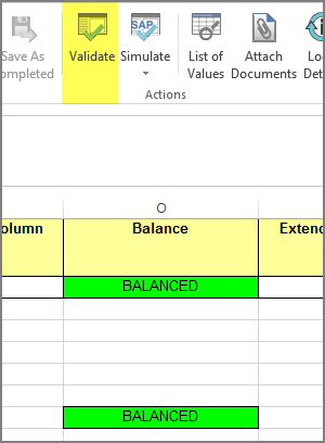 validate button and balanced message