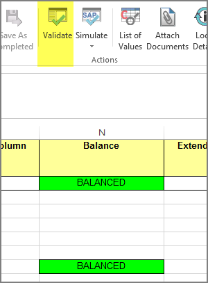 validate button and balanced message