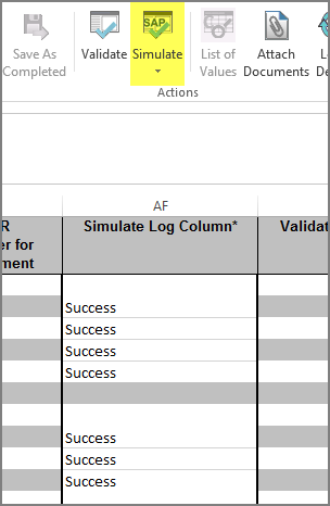 simulate button and success message