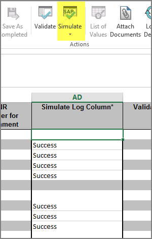 simulate button and success message