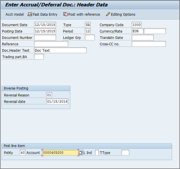 header data
