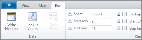 file view map run tabs