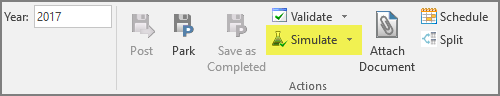 simulate command on ribbon