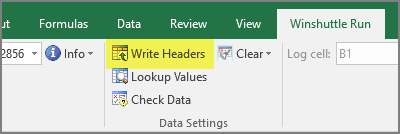write headers command on ribbon