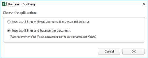 split lines and balance document